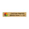 Horizontal Full Color Brass Signs 3" x 16"
