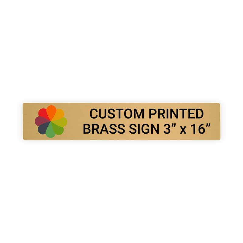 Horizontal Full Color Brass Signs 3" x 16"