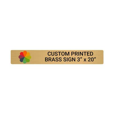 Horizontal Full Color Brass Signs 3" x 20"