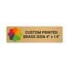 Horizontal Full Color Brass Signs 4" x 14"