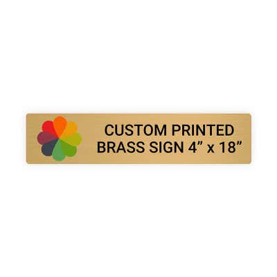 Horizontal Full Color Brass Signs 4" x 18"