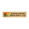 Horizontal Full Color Brass Signs 4" x 18"