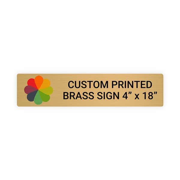 Horizontal Full Color 4" x 18" Brass Signs