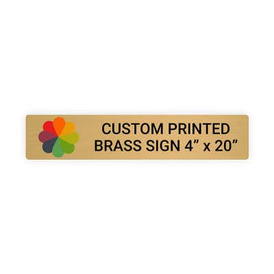Horizontal Full Color Brass Signs 4" x 20"