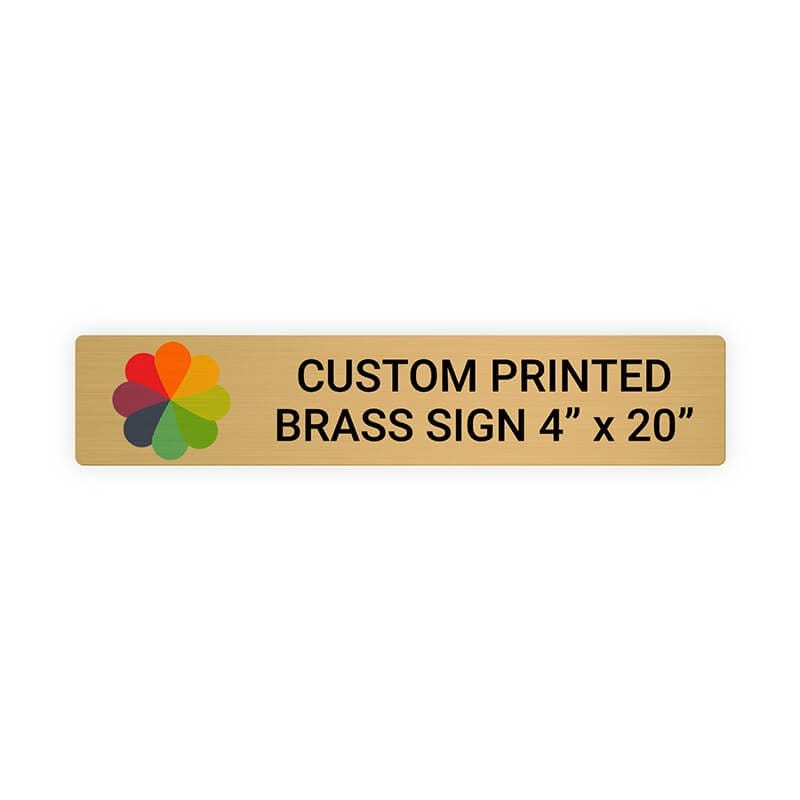 Horizontal Full Color Brass Signs 4" x 20"