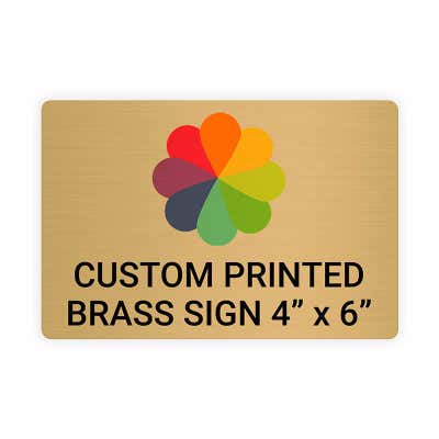 Horizontal Full Color Brass Signs 4" x 6"