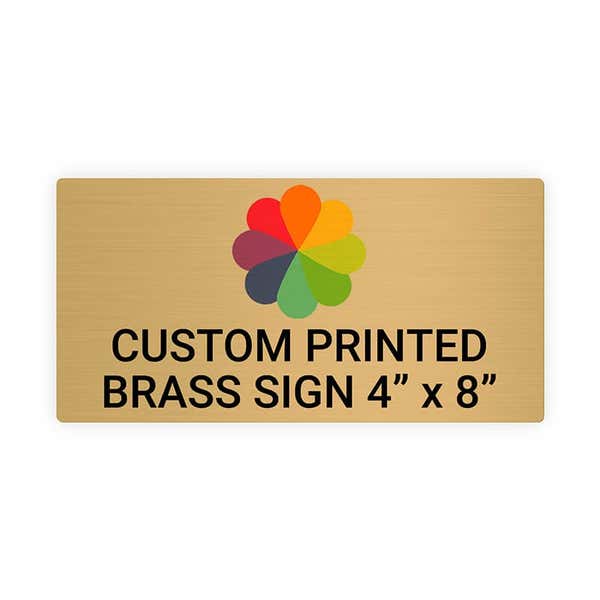 Horizontal Full Color 4" x 8" Brass Signs