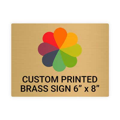 Horizontal Full Color Brass Signs 6" x 8"