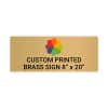 Horizontal Full Color Brass Signs 8" x 20"