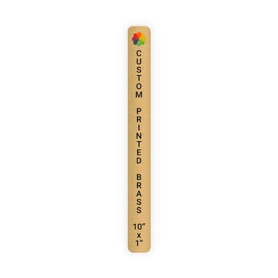 Vertical Full Color Brass Signs 10" x 1"