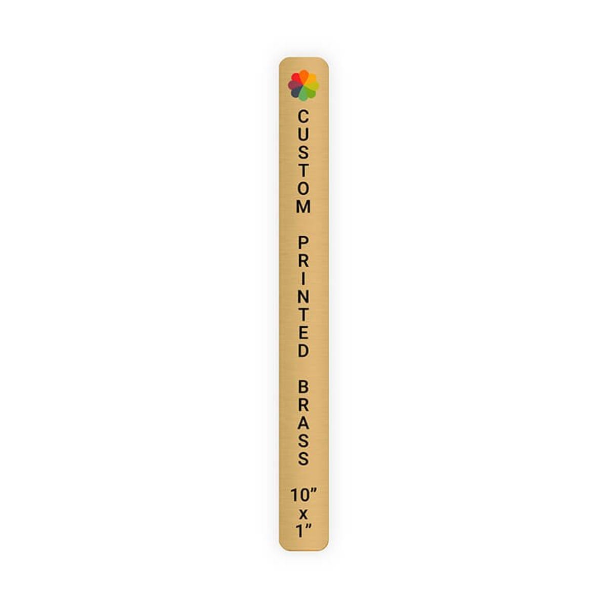 Vertical Full Color Brass Signs 10" x 1"