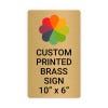Vertical Full Color Brass Signs 10" x 6"