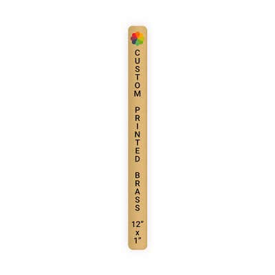 Vertical Full Color Brass Signs 12" x 1"