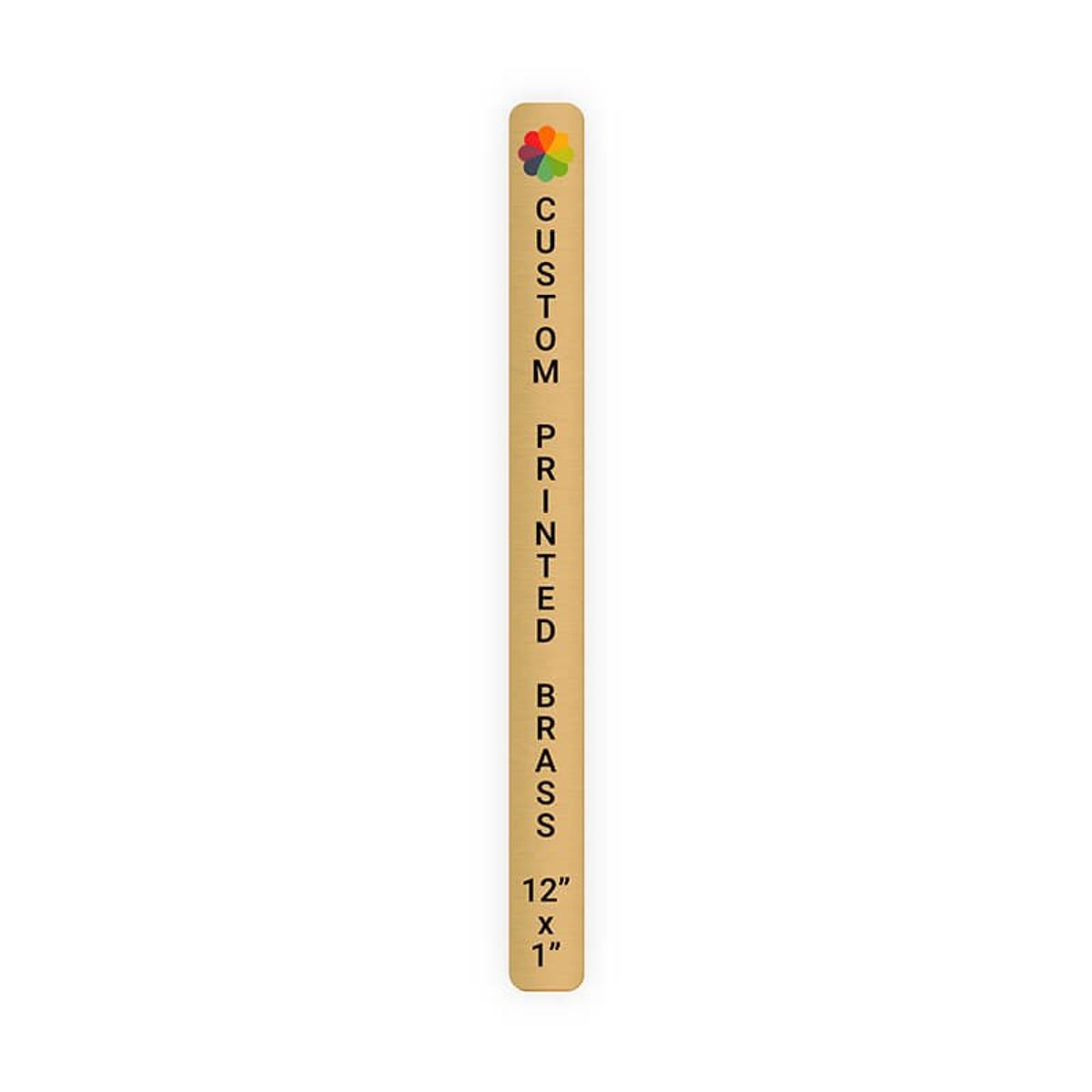 Vertical Full Color Brass Signs 12" x 1"