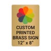 Vertical Full Color Brass Signs 12" x 8"