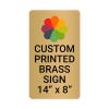 Vertical Full Color Brass Signs 14" x 8"