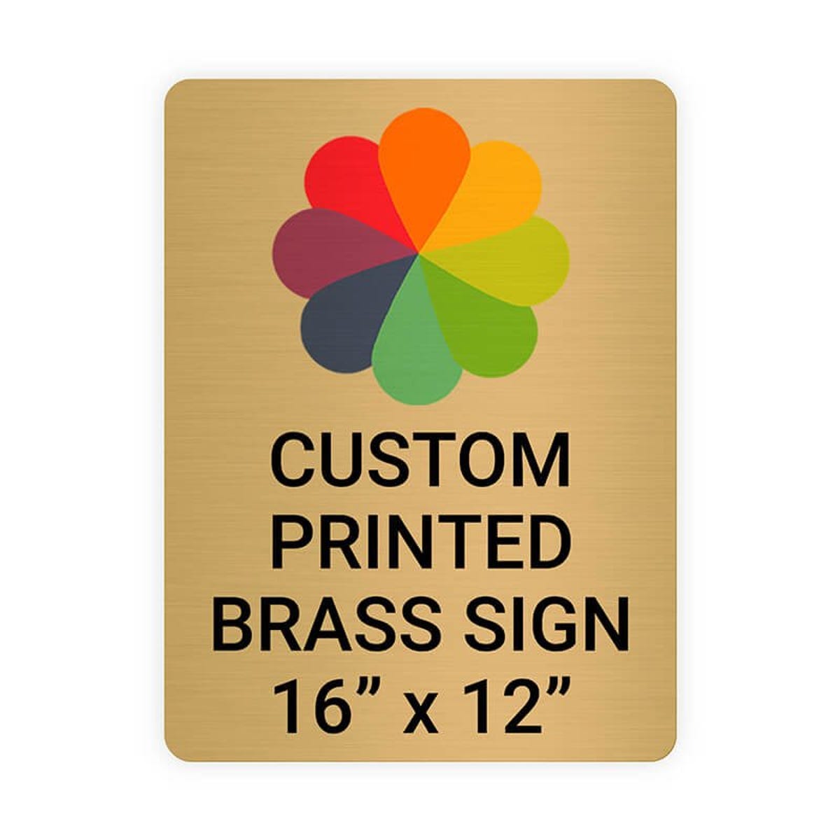 Vertical Full Color Brass Signs 16" x 12"