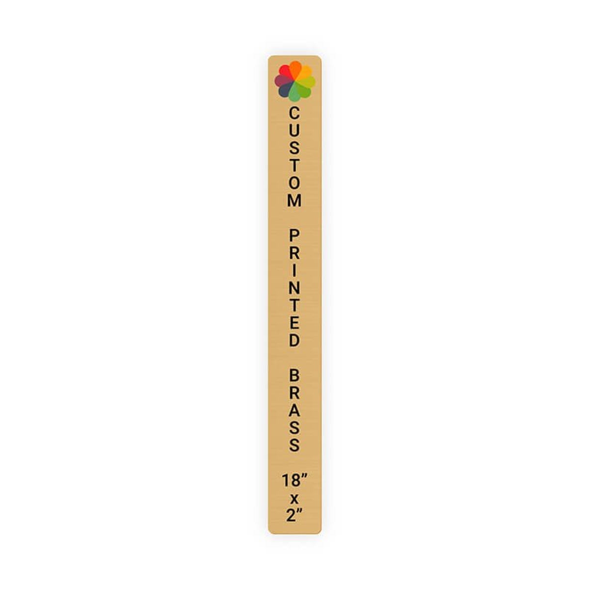 Vertical Full Color Brass Signs 18" x 2"