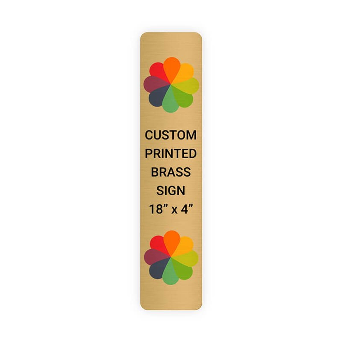 Vertical Full Color Brass Signs 18" x 4"