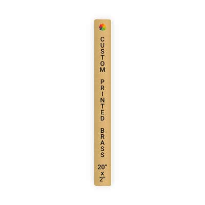 Vertical Full Color Brass Signs 20" x 2"