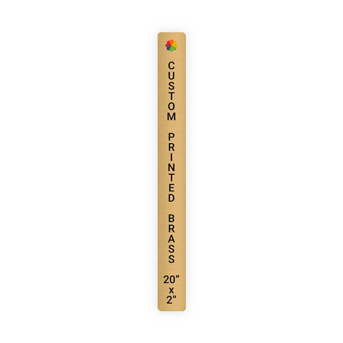 Vertical Full Color Brass Signs 20" x 2"
