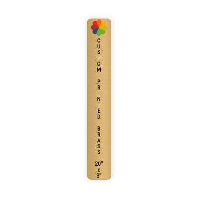 Vertical Full Color Brass Signs 20" x 3"