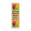 Vertical Full Color Brass Signs 20" x 6"