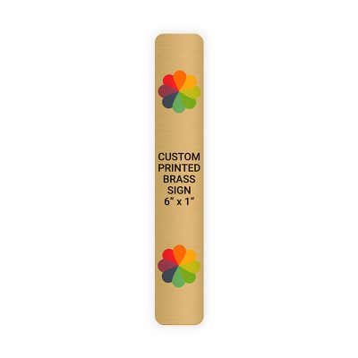 Vertical Full Color Brass Signs 6" x 1"