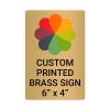 Vertical Full Color Brass Signs 6" x 4"