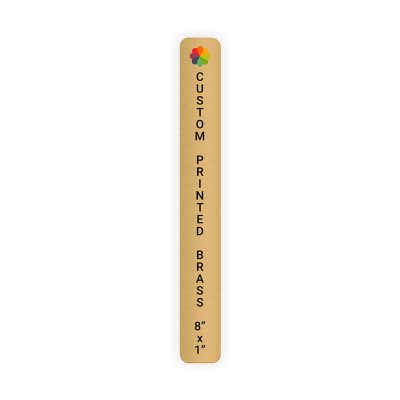 Vertical Full Color Brass Signs 8" x 1"