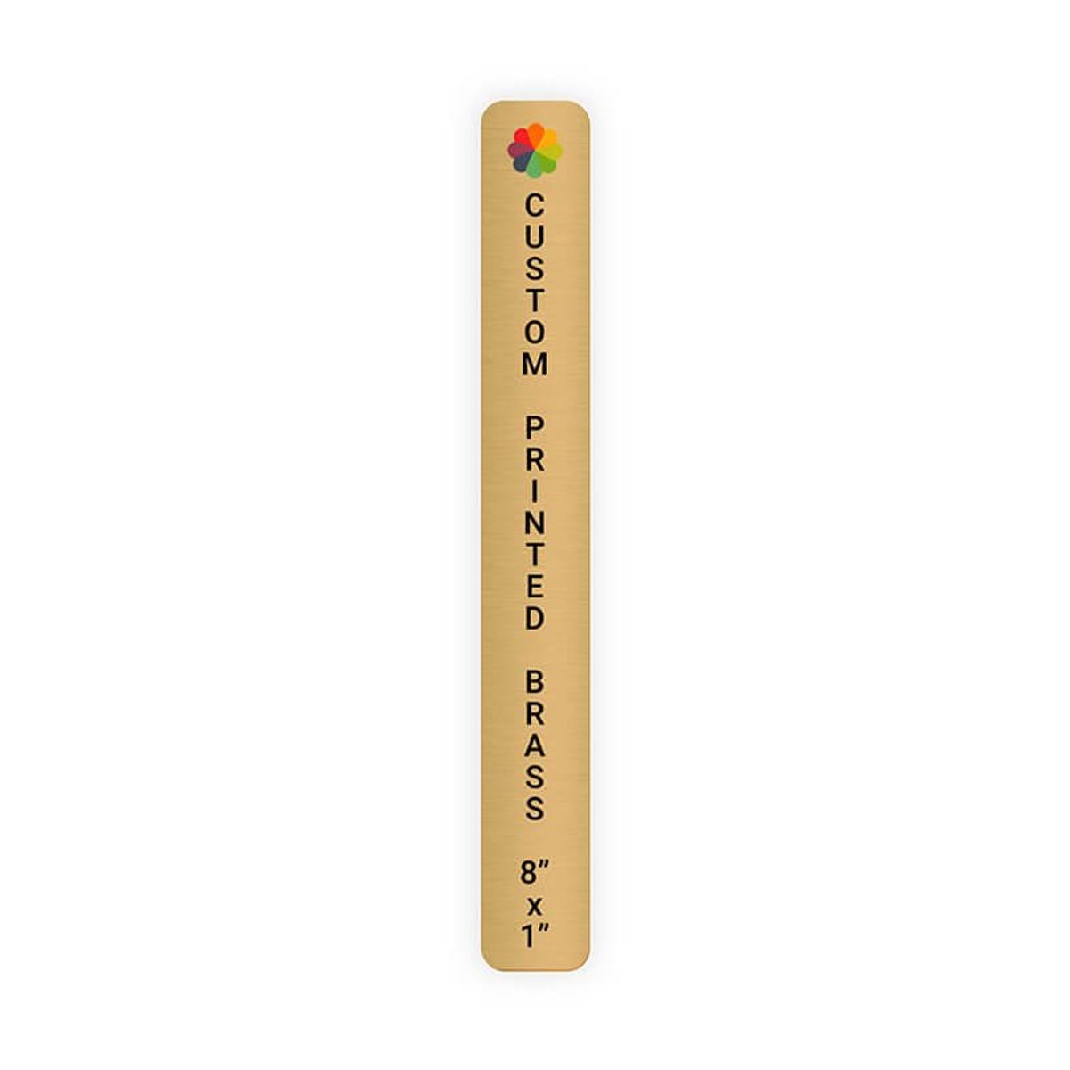 Vertical Full Color Brass Signs 8" x 1"