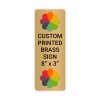 Vertical Full Color Brass Signs 8" x 3"
