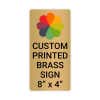 Vertical Full Color Brass Signs 8" x 4"