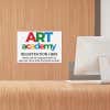 10" x 14" custom plastic sign for an art academy front desk
