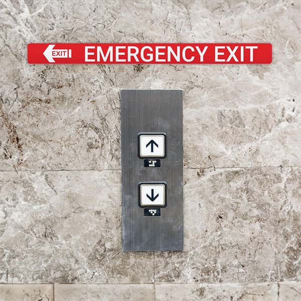 1" x 12" custom plastic sign for an emergency exit
