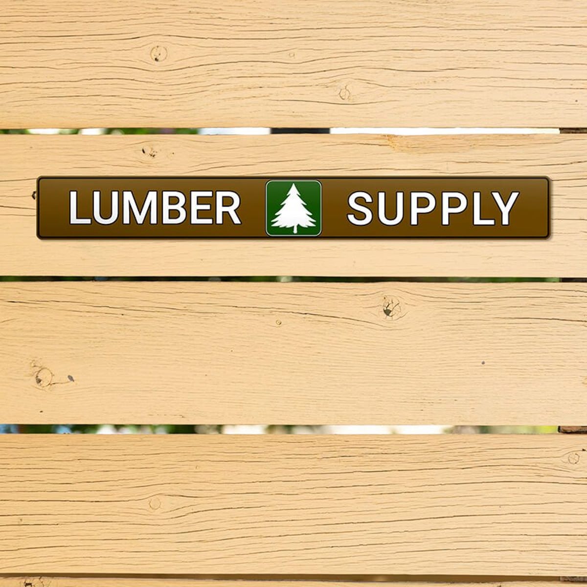 1" x 8" custom plastic sign for a lumber company