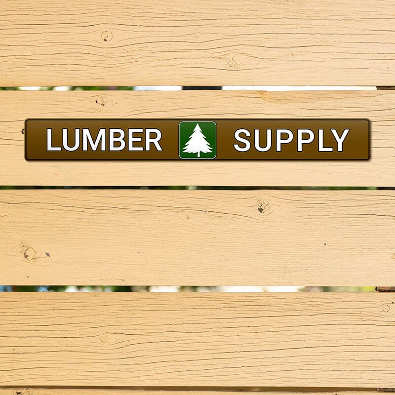 1" x 8" custom plastic sign for a lumber company