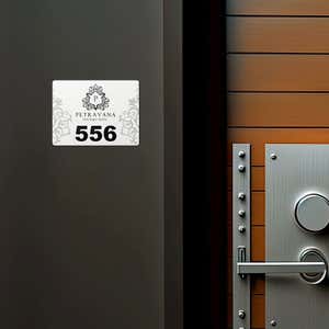 3"x4" Custom Plastic Sign for a Hotel Room Number 