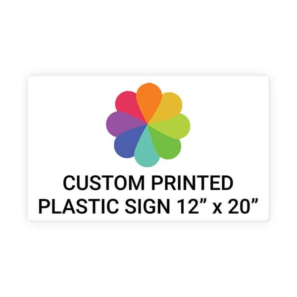 12"x20" Custom Plastic Sign, Full Color, Indoor/Outdoor (Horizontal)
