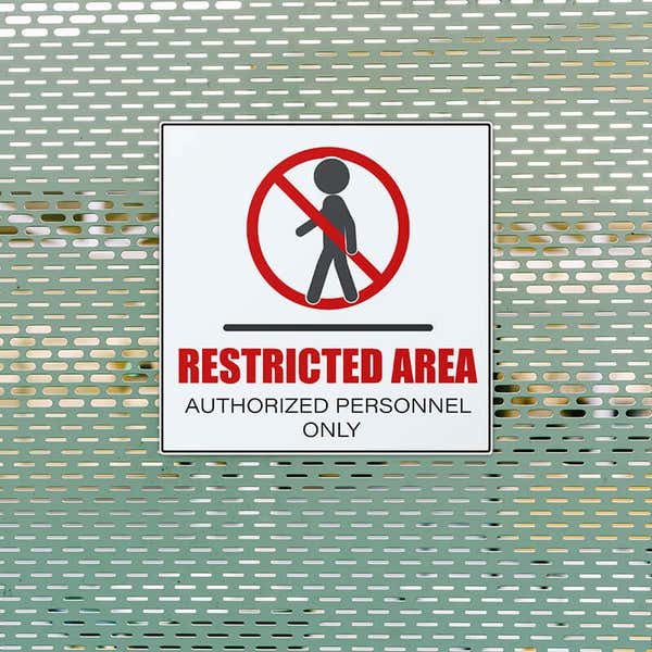 4" x 4" Custom Plastic Sign for a Restricted Area