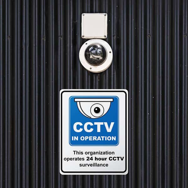 10" x 8" Custom Plastic Sign for a CCTV