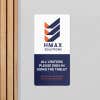 12" x 6" custom plastic sign displayed for a front desk
