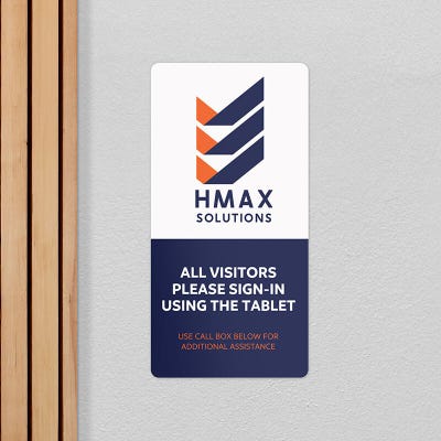 Color 12" x 6" Vertical Sign - alternate view