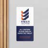a plastic sign with a company logo and sign in information