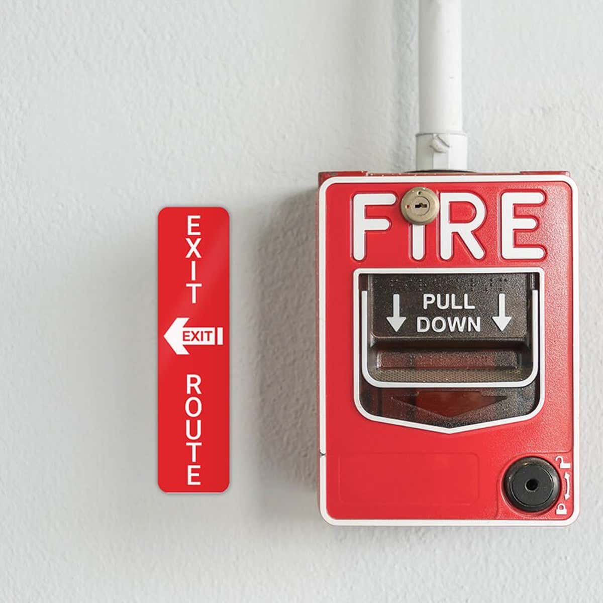 4" x 1" custom plastic sign for a fire exit