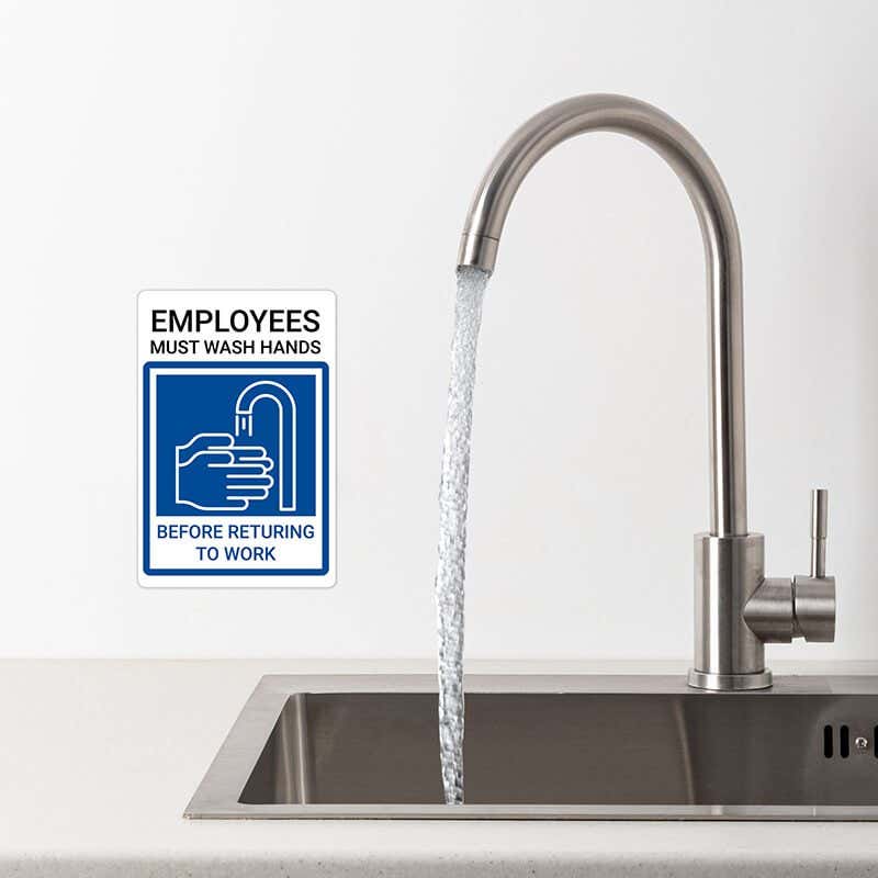 6" x 4" Custom Printed Sign for Employee Handwashing Station