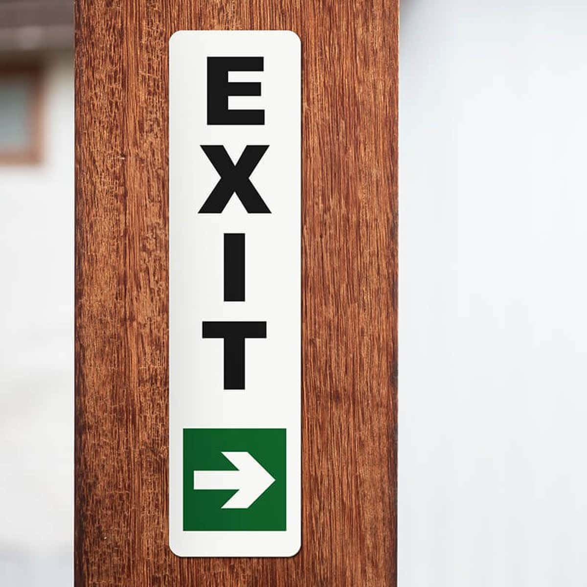 8" x 2" custom plastic sign for an exit