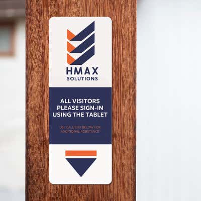 Color 8" x 3" Vertical Sign - alternate view