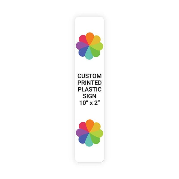 Color 10" x 2" Vertical Sign 