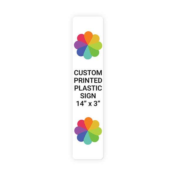 Color 14" x 3" Vertical Sign